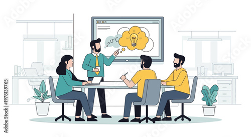 Business people in a meeting discussion.