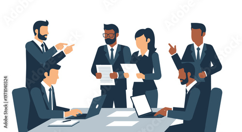 Business people in a meeting discussion.