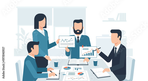 Business people discussing in meeting room.