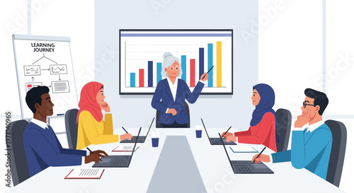 Business people in meeting room.