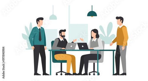 Business people in office meeting.