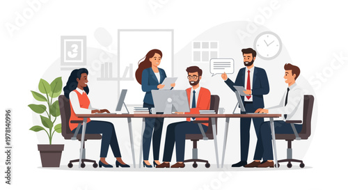 Business people in meeting room.