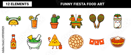 Funny Mexican Food Fitness Asset Sheet