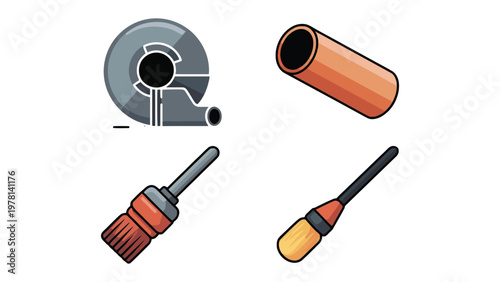 Industrial tools: A collection of essential industrial tools, meticulously presented against a clean backdrop. Showcasing the precision and functionality of each instrument.