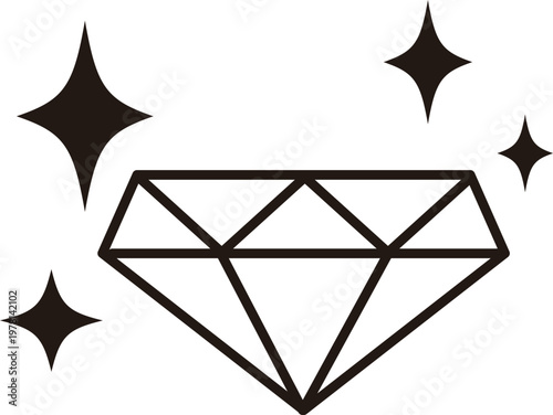 ファンタジー輝くダイヤのゲームアイコン素材