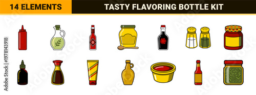 Gourmet Sauce and Condiment Vector Kit