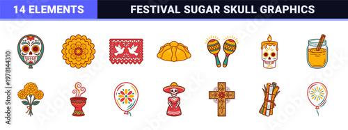 Mexican Festival Dead Celebration Elements