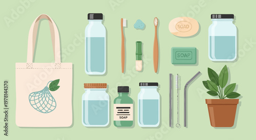 Eco friendly products on display.