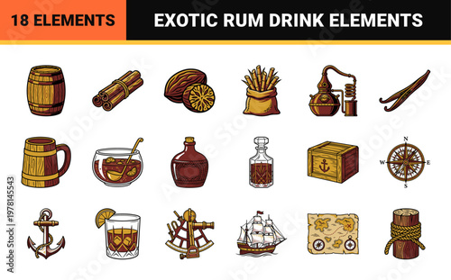 Vintage Rum Distillery Elements