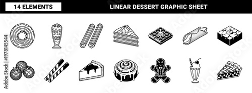 Geometric Bakery and Dessert Asset Sheet