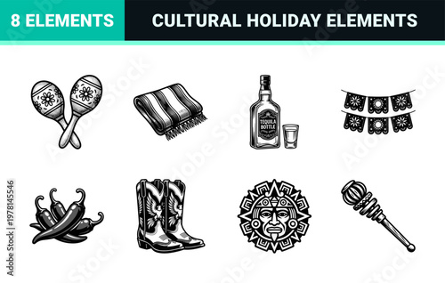 Mexican Festival Cinco De Mayo Elements