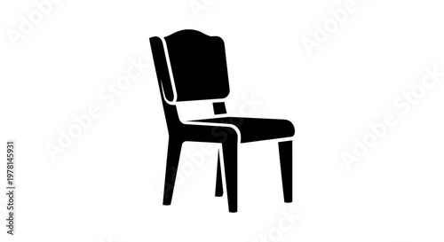 Black silhouette of a chair with a high backrest on isolated for design and decoration purposes