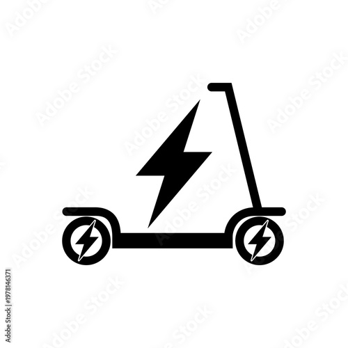Electric kick scooter icon isolated on white background