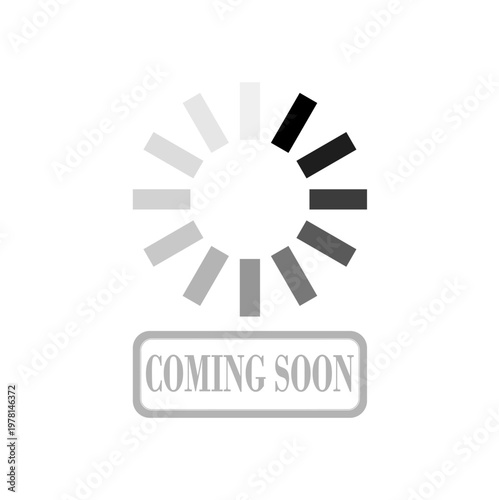 Coming soon icon isolated on white background