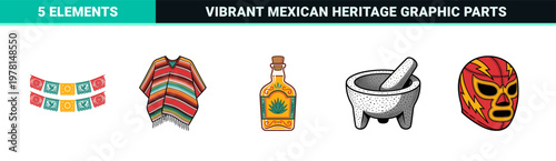 Mexican Culture Celebration Graphic Set
