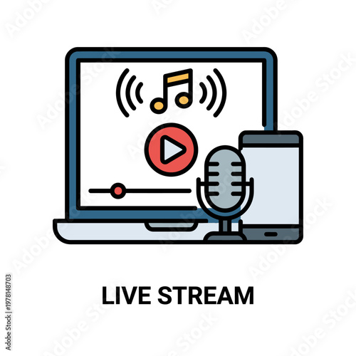 Online Concert Music Streaming Icon