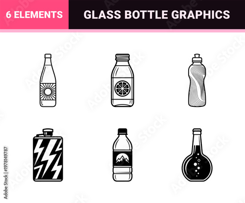 Modern Beverage Bottle Asset Sheet