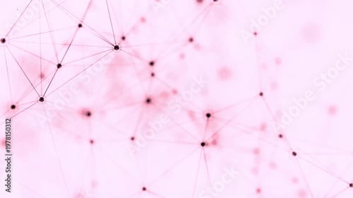 Vibrant pink network connections with dynamic nodes and lines