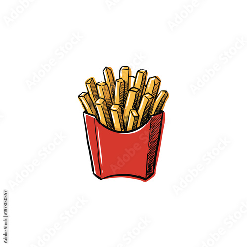 French Fries Offset Color Pop Sketch