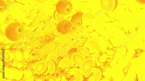 Vibrant yellow background with shiny coins and orbs