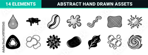 Fluid Abstract Blob Doodle Shapes