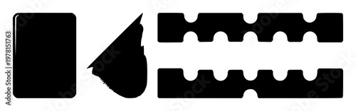 Edge server blade icon set with solid black shape on white background featuring server blade, icon, technology with connectivity and data center