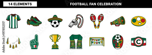 Mexican Soccer Fan Celebration Elements