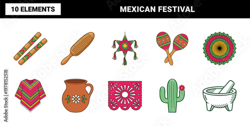 Mexican Fiesta Celebration Graphic Set