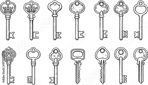 Vintage keys collection an array of ornate and antique key designs