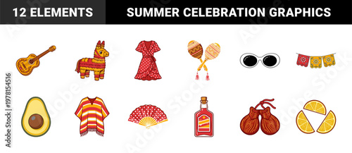 Mexican Fiesta and Summer Fashion Asset Grid