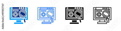 Search Multiple Style Icon Set Vector 