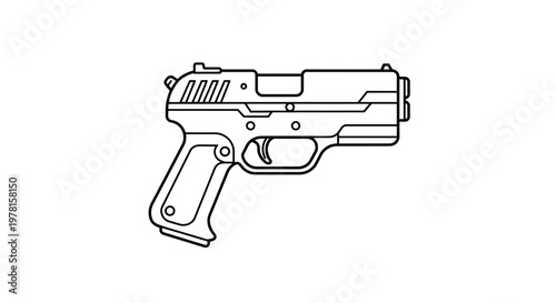 Modern semi-automatic pistol sidearm weapon.