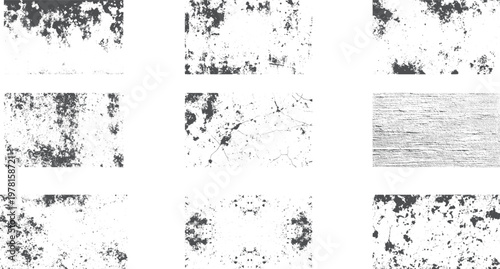 overlay texture set Dirty grain texture distressed urban background Abstract ink splatter grunge overlay vector