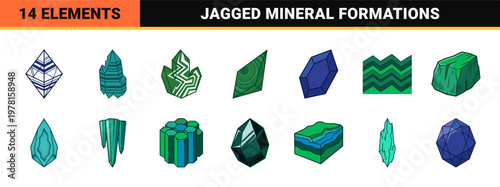 Geometric Mineral Crystal Asset Sheet