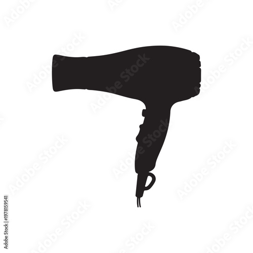 Dryer silhouette vector illustration on white background