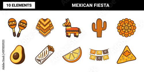 Mexican Fiesta Traditional Culture Elements
