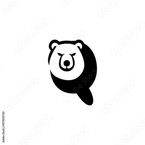 Polar Bear Head Letter Q logo...