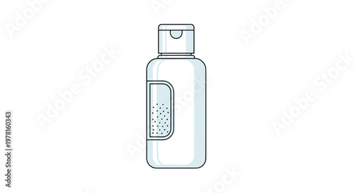 Simple white plastic bottle with a flip top cap and a textured label panel suitable for commercial packaging of household goods.