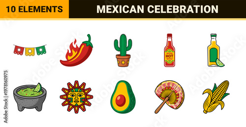 Mexican Fiesta Cultural Graphic Asset Sheet