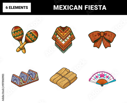 Traditional Mexican Fiesta Heritage Graphic Set