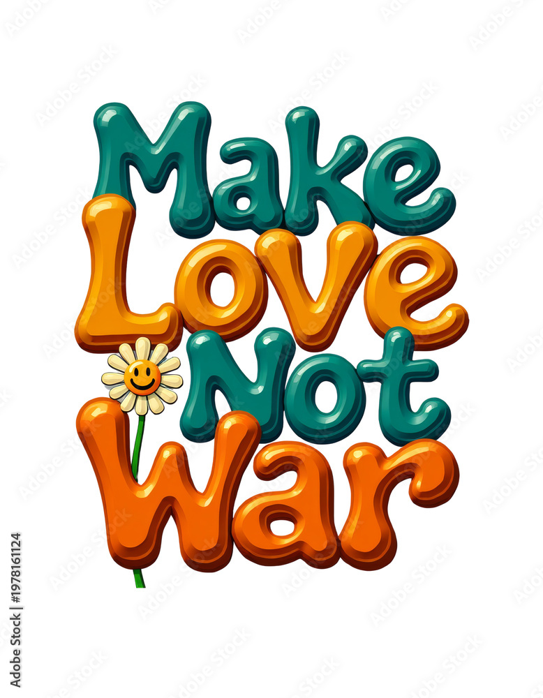 Fototapeta premium Make Love Not War peace message.
