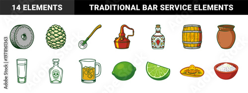 Tequila Culture and Agave Plant Graphic Assets