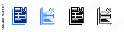 Spreadsheet Multiple Style Icon Set Vector 