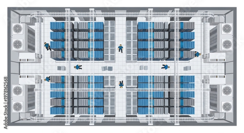 Aerial View of Airplane Cabin Seating Arrangement.