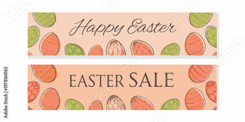 Colorful easter eggs and festive greetings for seasonal promotions