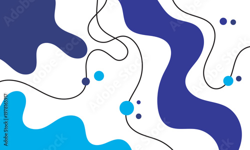Trendy abstract background. Composition of amorphous forms and lines. Template for social networks..