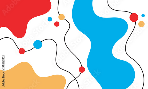 Trendy abstract background. Composition of amorphous forms and lines. Template for social networks..