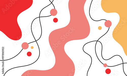 Trendy abstract background. Composition of amorphous forms and lines. Template for social networks..