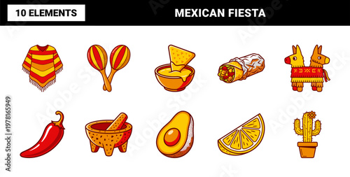Mexican Fiesta and Food Vector Elements