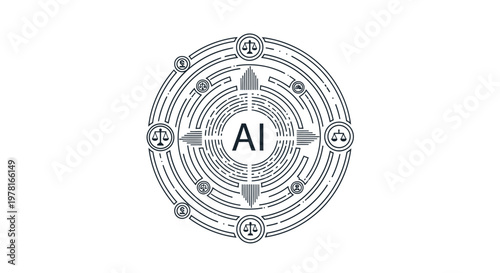 Artificial Intelligence and Legal System Concept - Justice Technology